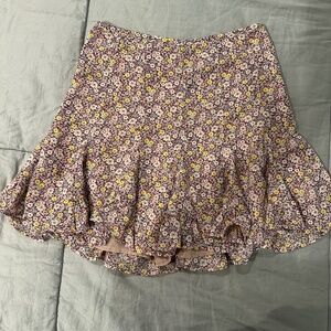 Pink Lily Floral Skort